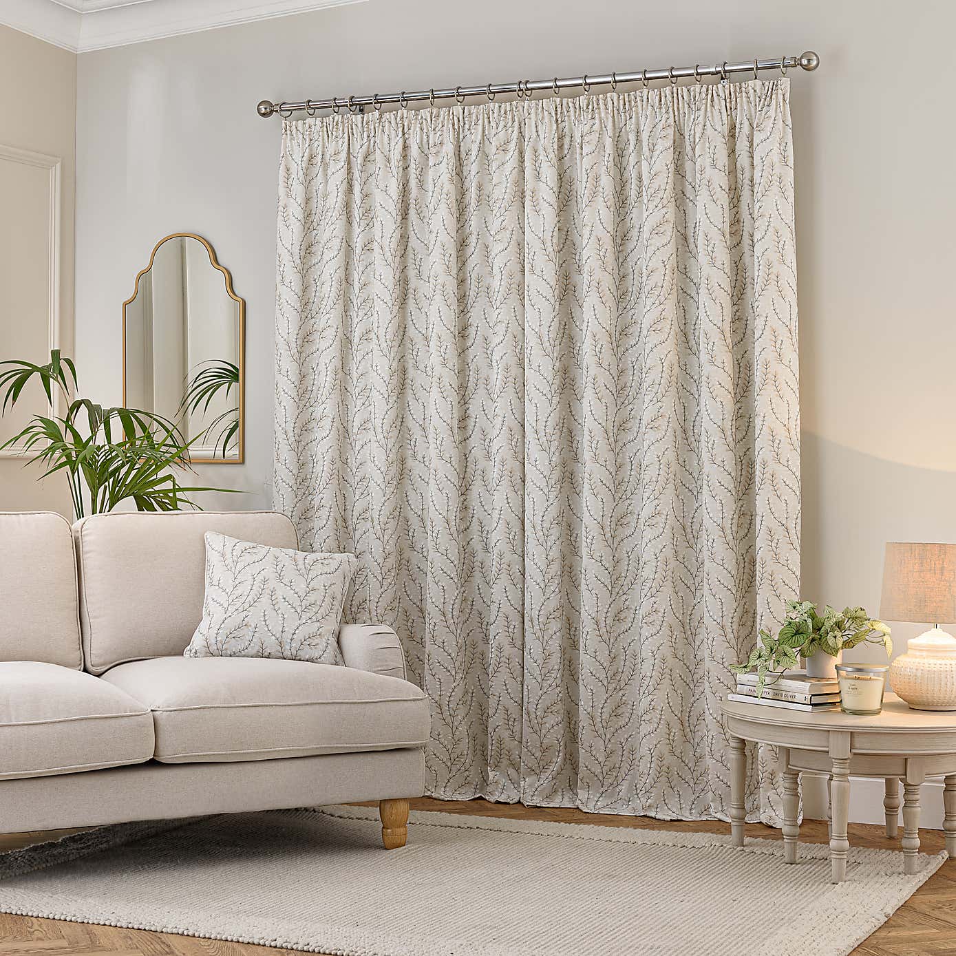 Shimla Floral Pencil Pleat Curtain