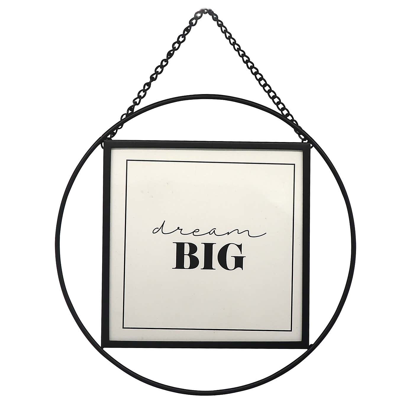 Black Round Hanging Chain Photo Frame