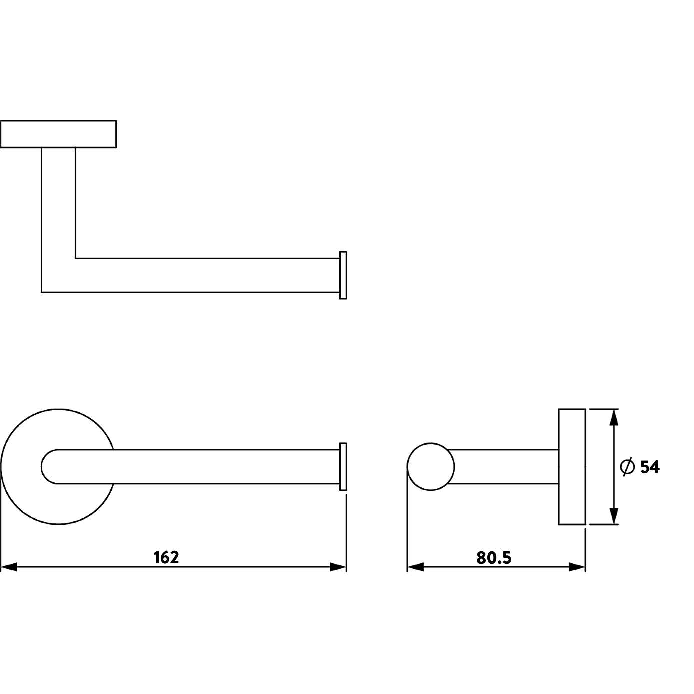 Epsom Flexi-FixTM Matt Black Toilet Roll Holder