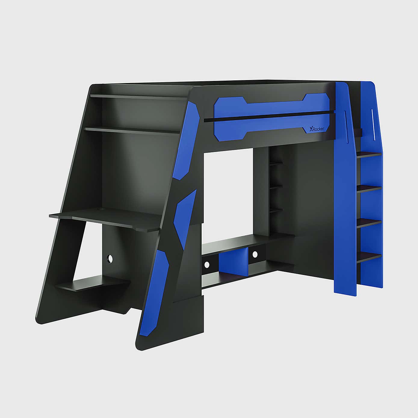 X Rocker Garrison High Sleeper Gaming Bed with Desk