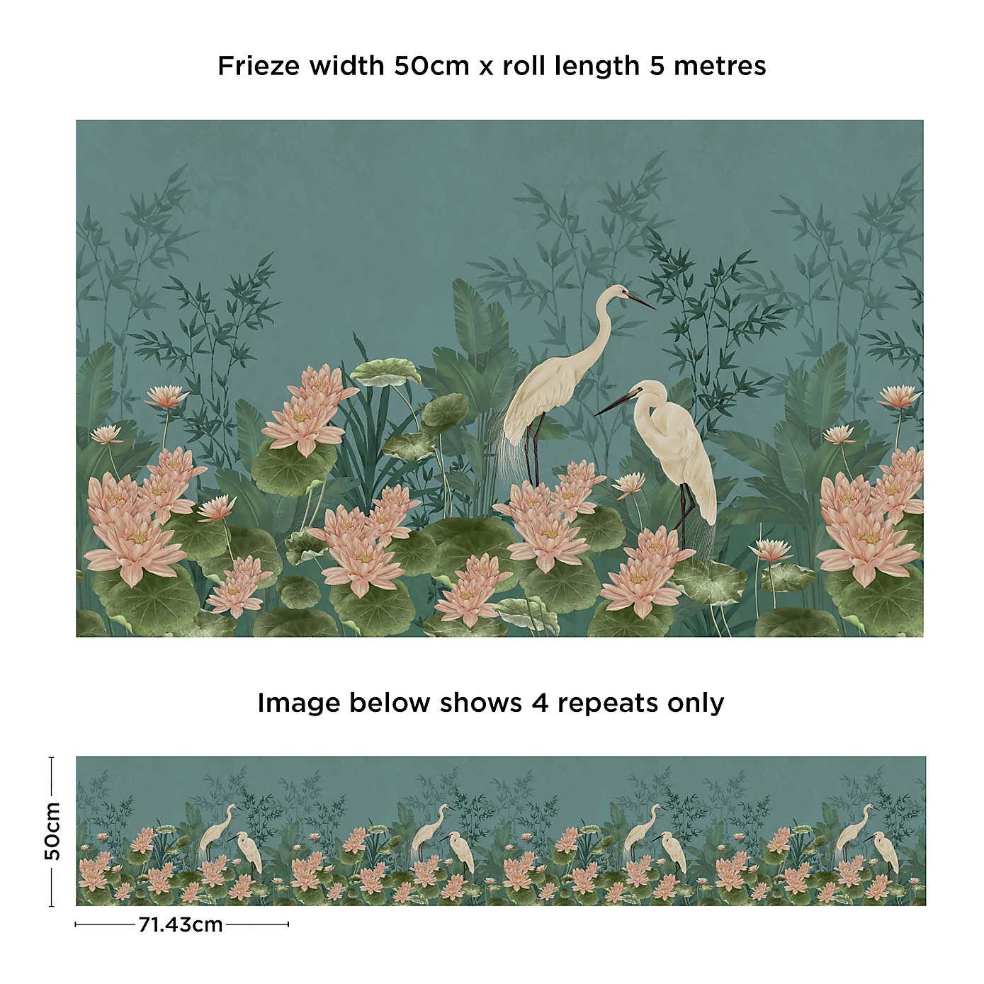 Opulent Crane Frieze Border