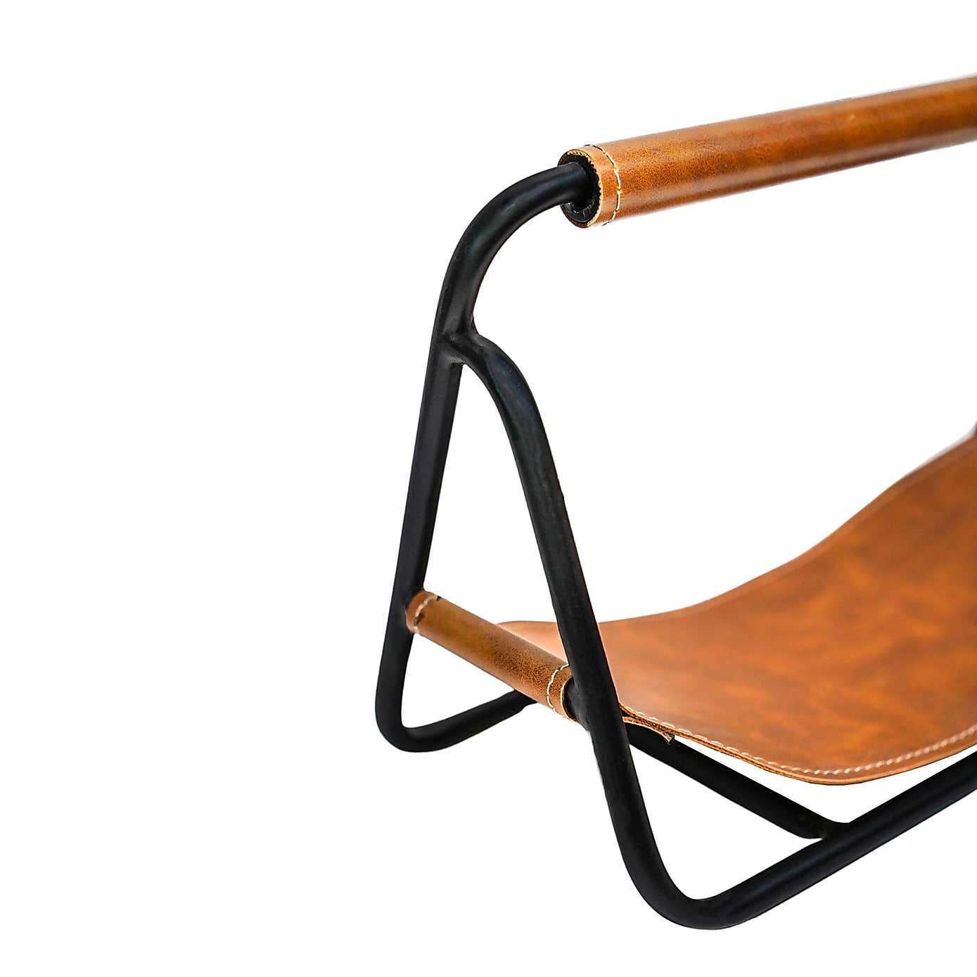 Contemporary Hanging Leather Kindling Holder