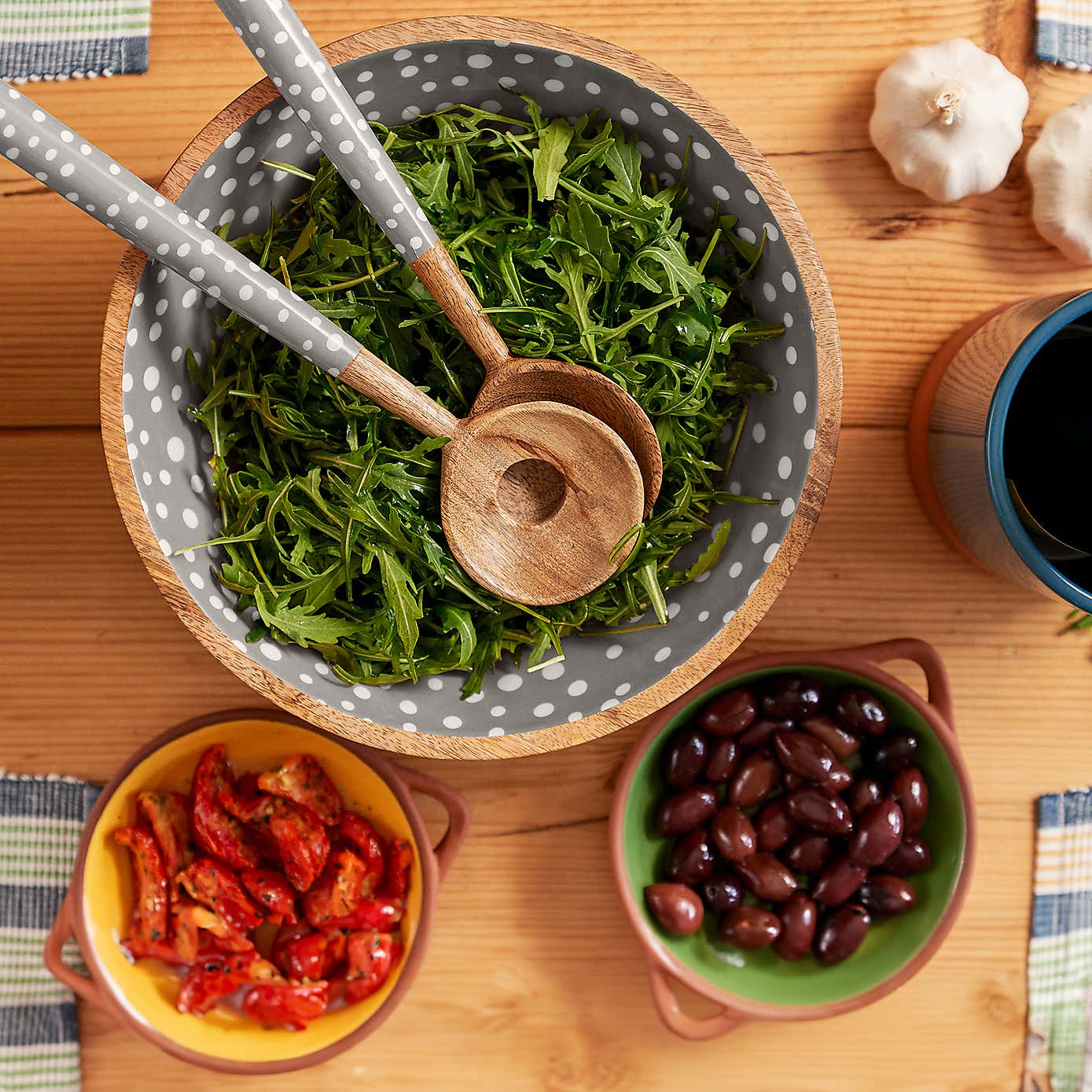 Dexam Sintra Mango Wood Spotted Salad Bowl