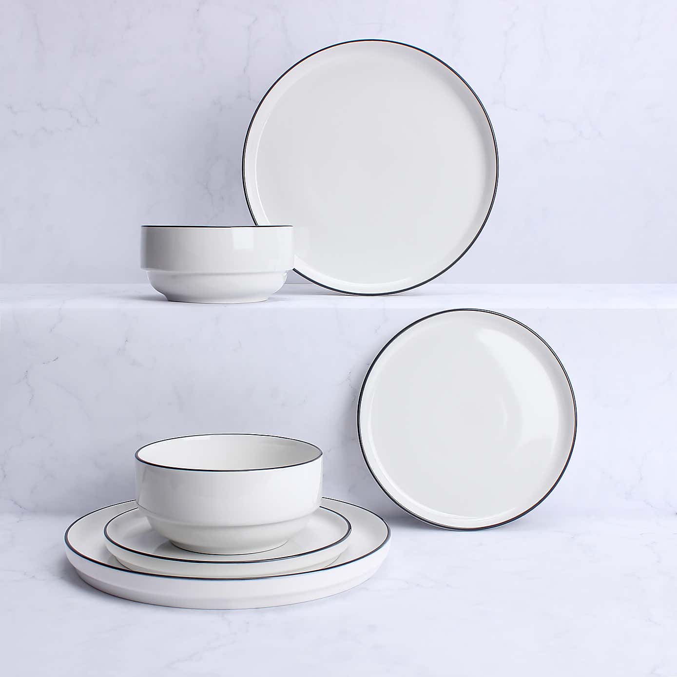 Lars 12pc Dinner Set Charcoal