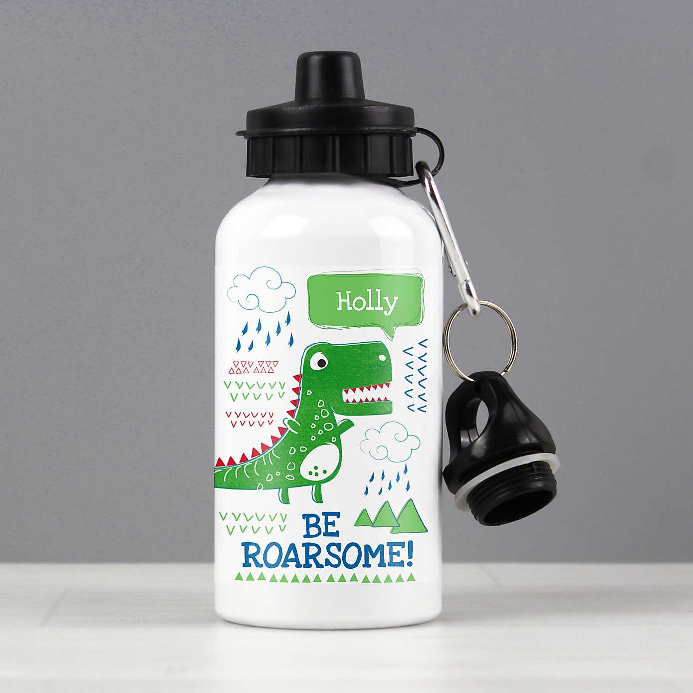 Personalised Be Roarsome Dinosaur Metal Drinks Bottle