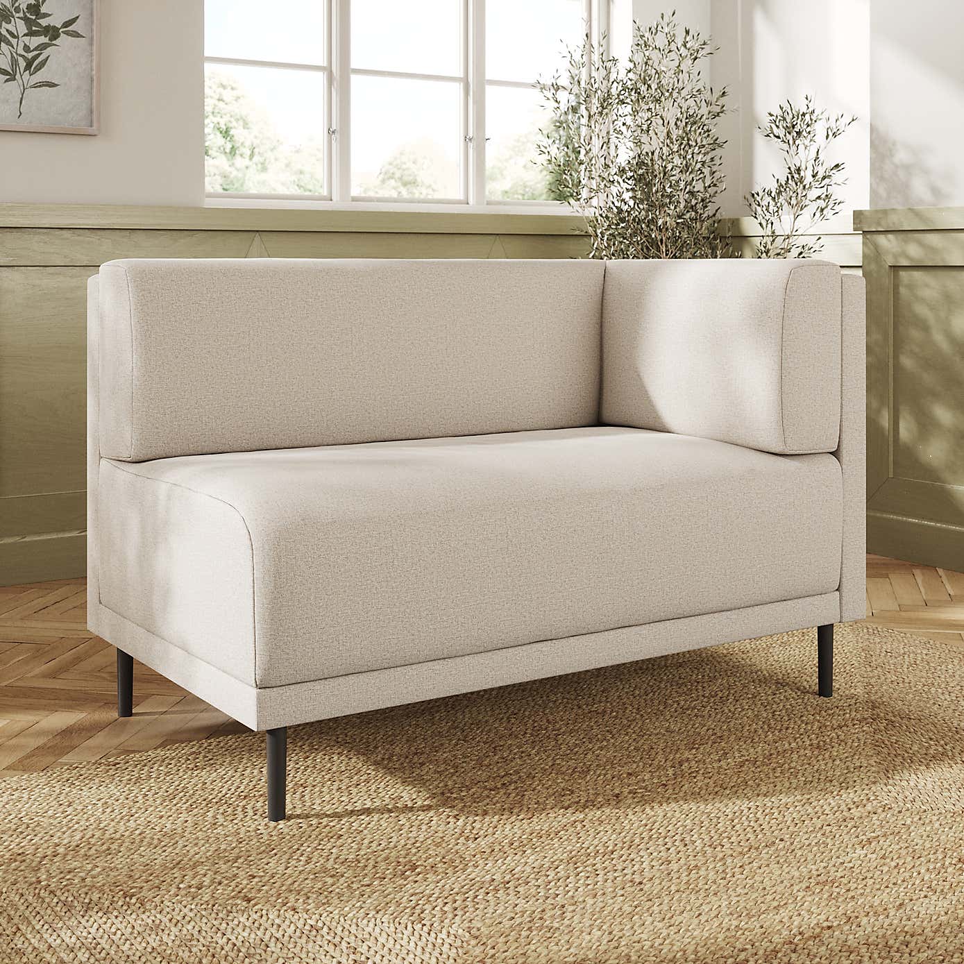 Mae Corner Dining Bench, Textured Weave