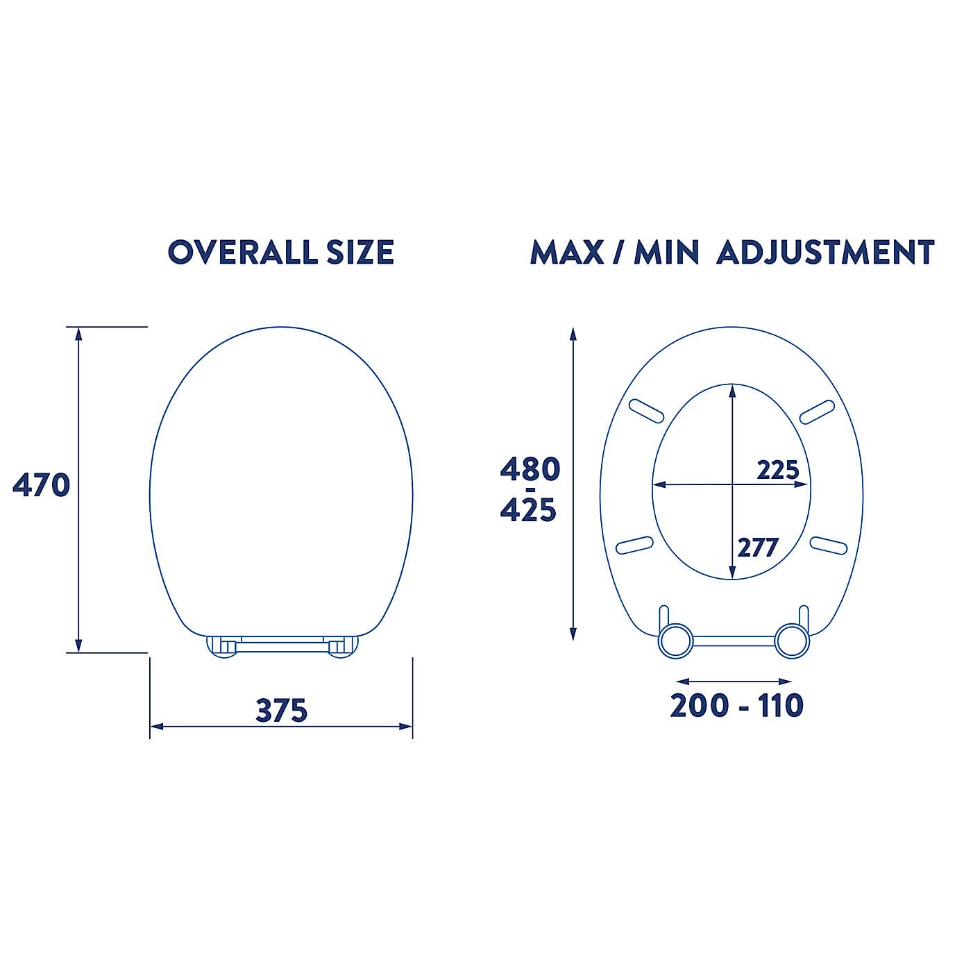 Croydex Corella Grey Oak Effect Flexi Fix Oval Toilet Seat