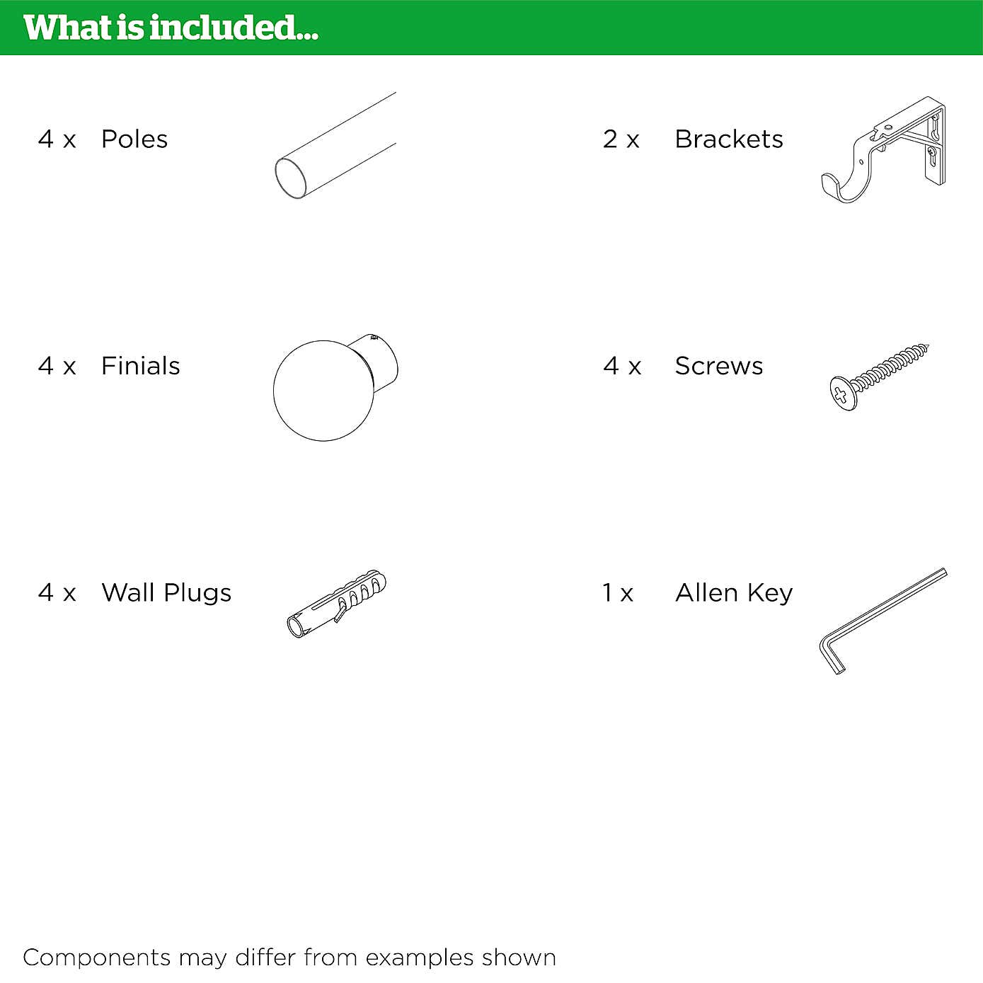 Ashton Metal Double Layer Extendable Curtain Pole