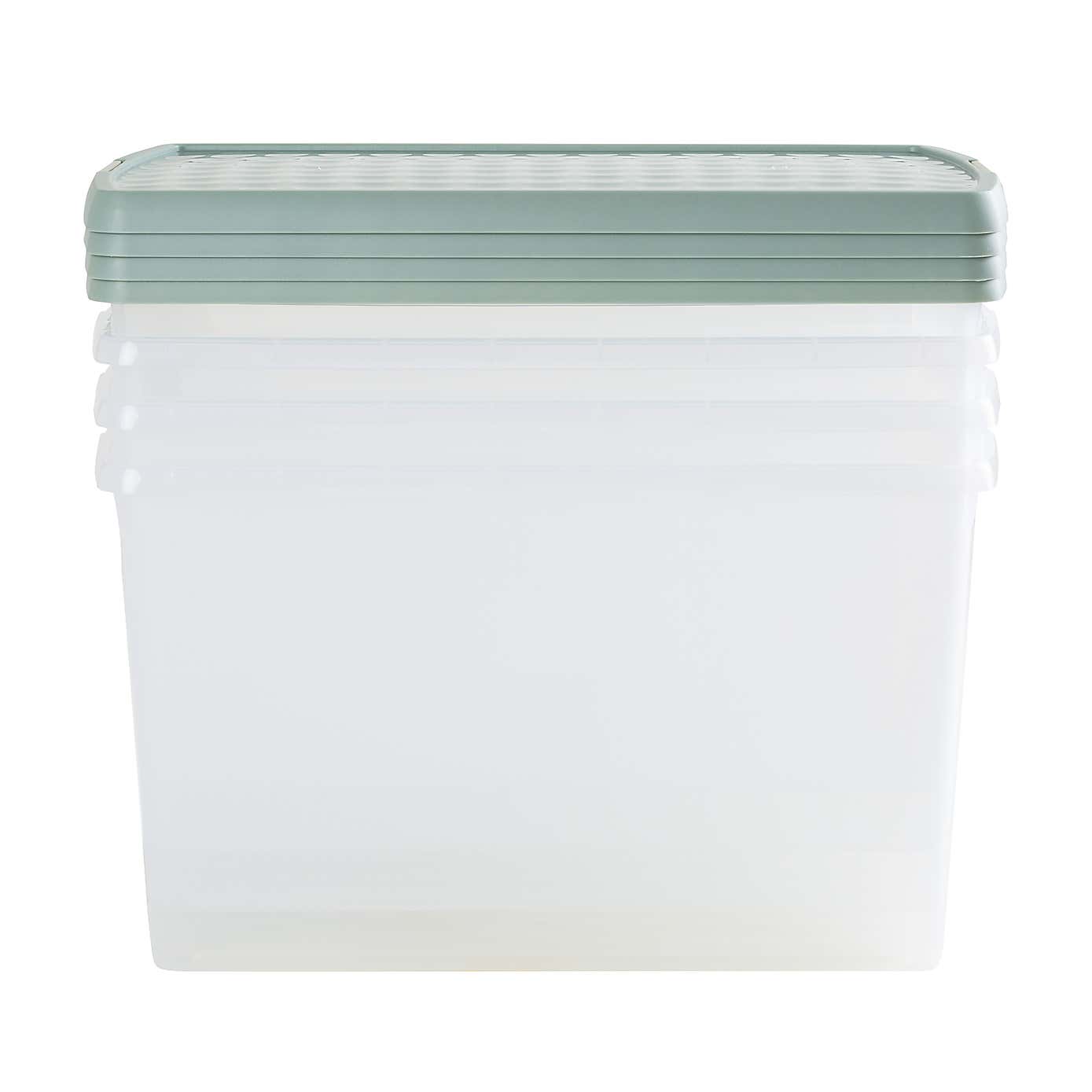 Wham Clip Pack of 4 Rectangle Storage Boxes With Lids