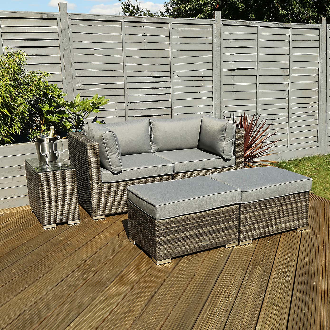 Charles Bentley Multifunctional Grey Lounge Set