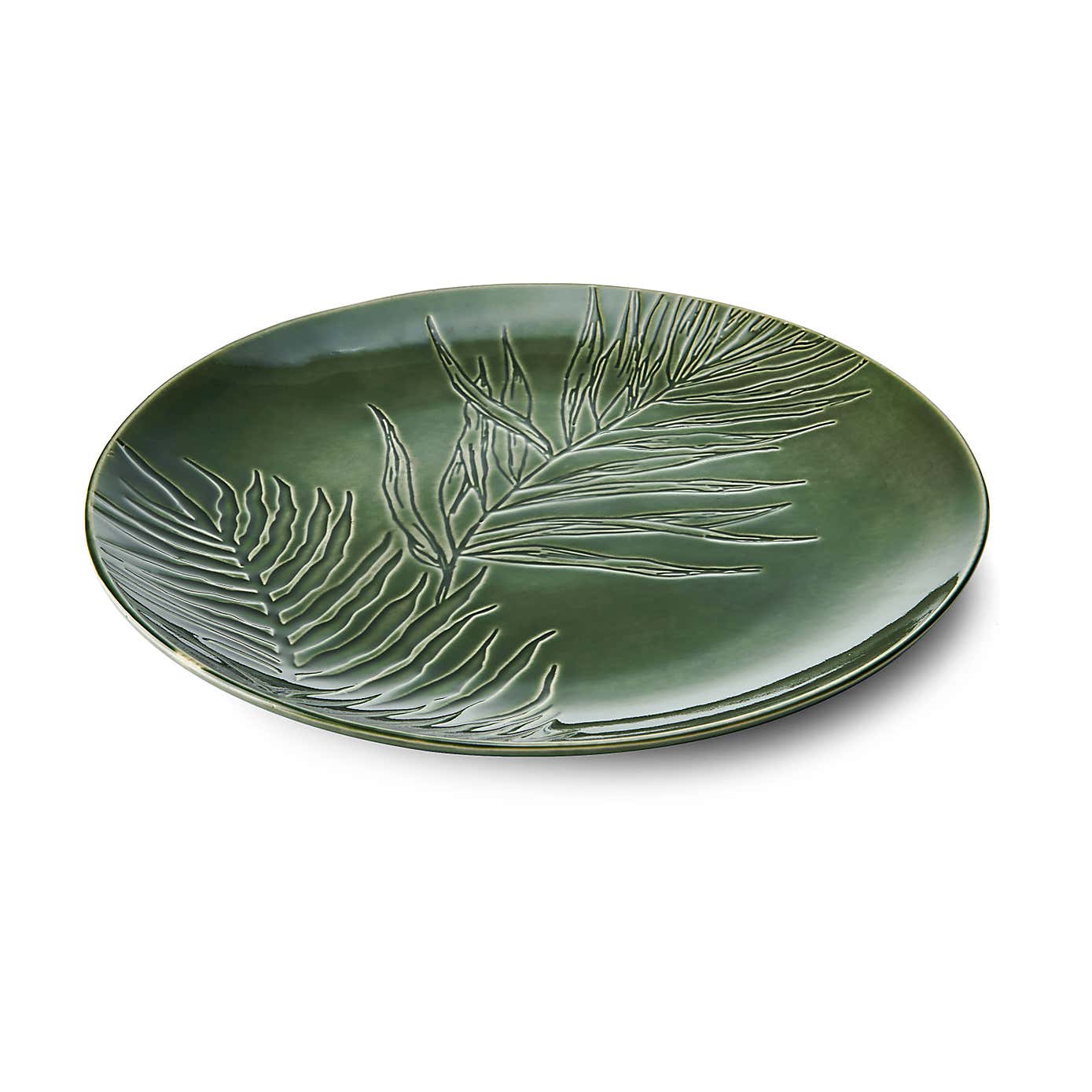 Mikasa Jardin Green Round Stoneware Serving Platter