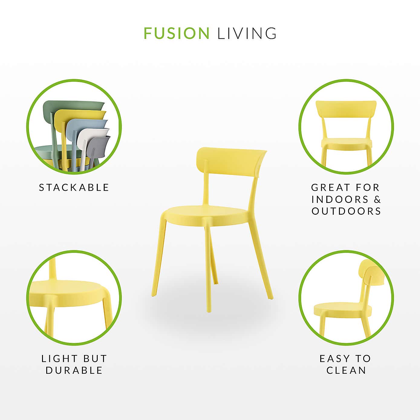 Fusion Living Plastic Bistro Dining Chair