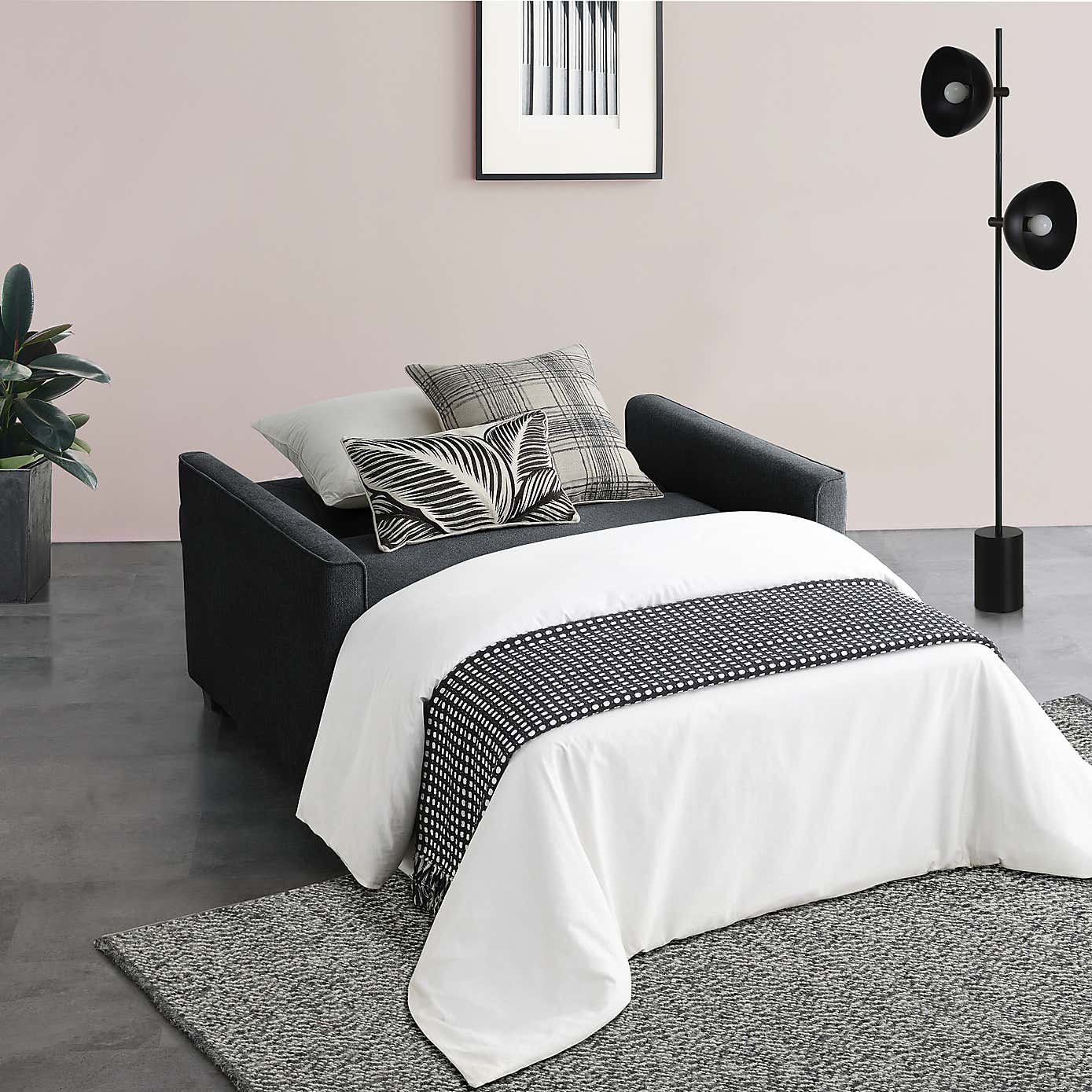 Serviya Fabric Compact Double Sofa Bed