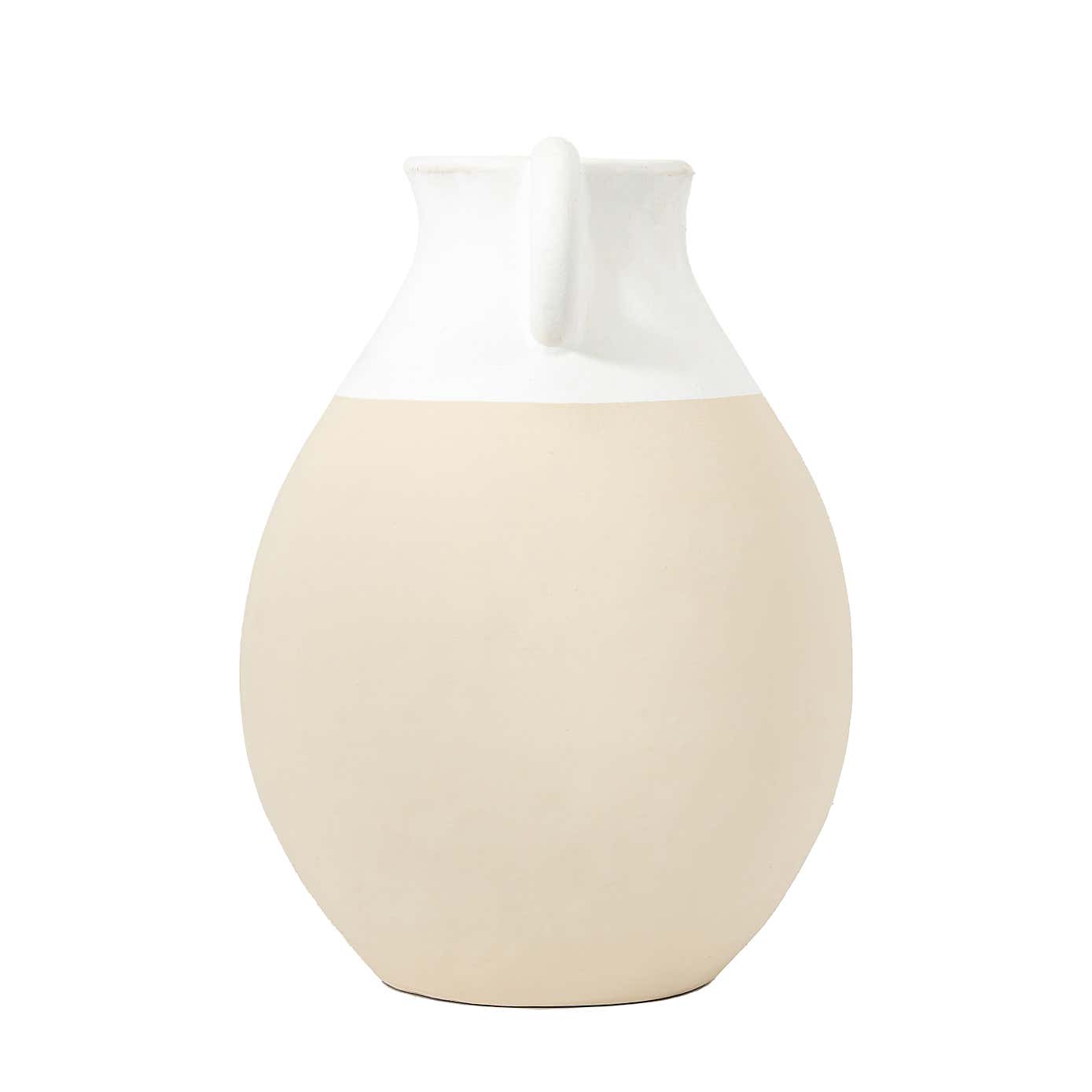 Frampton Glazed White Ceramic Jug Vase