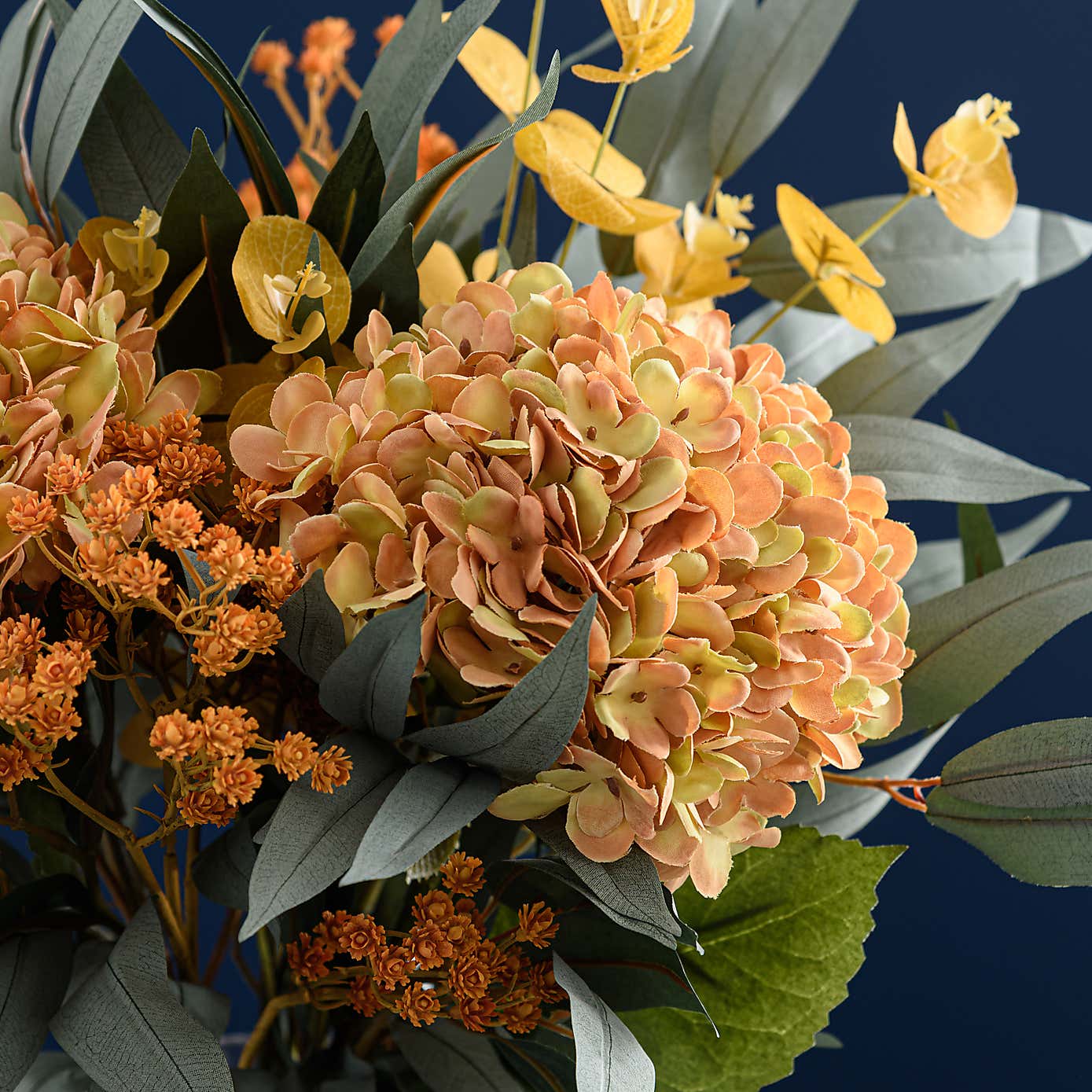 Florals Forever Artificial Autumn Hydrangea and Eucalyptus Bouquet