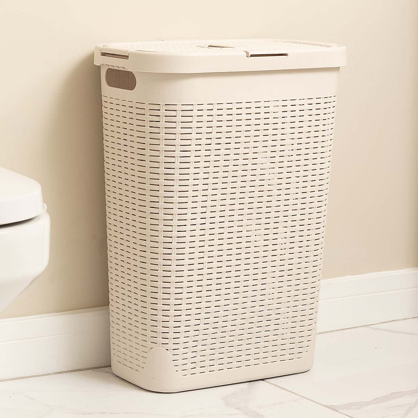 Addis Rattan Slim Natural Laundry Basket