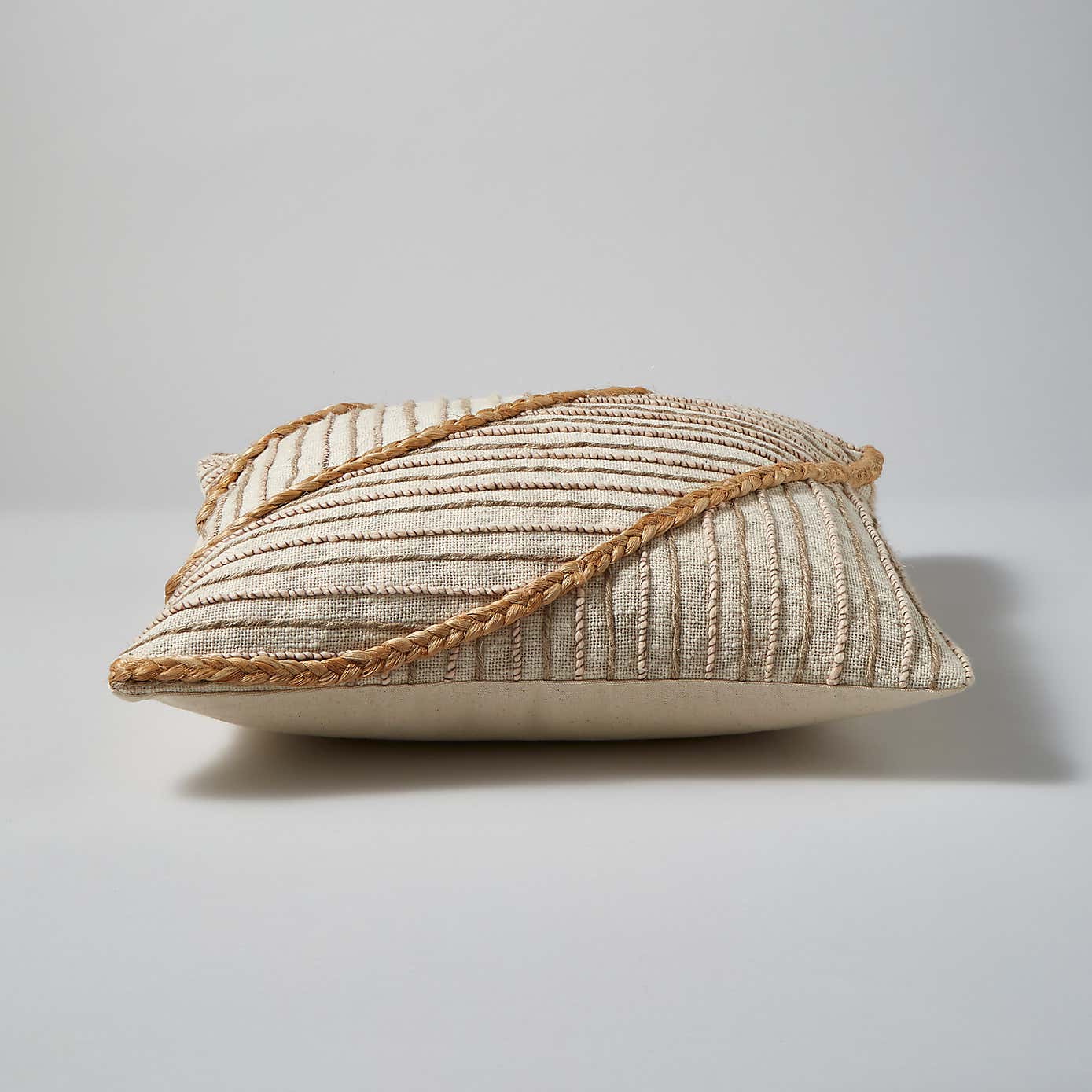 Artisan Jute Abstract Natural Cushion Cover