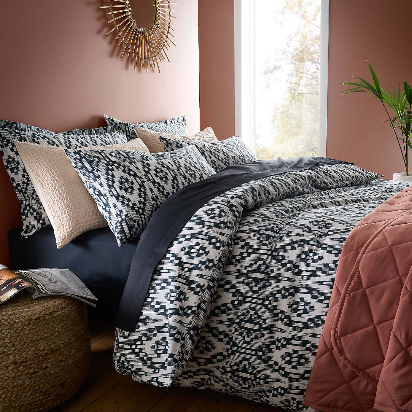 Syrah Ikat Black Oxford Pillowcase