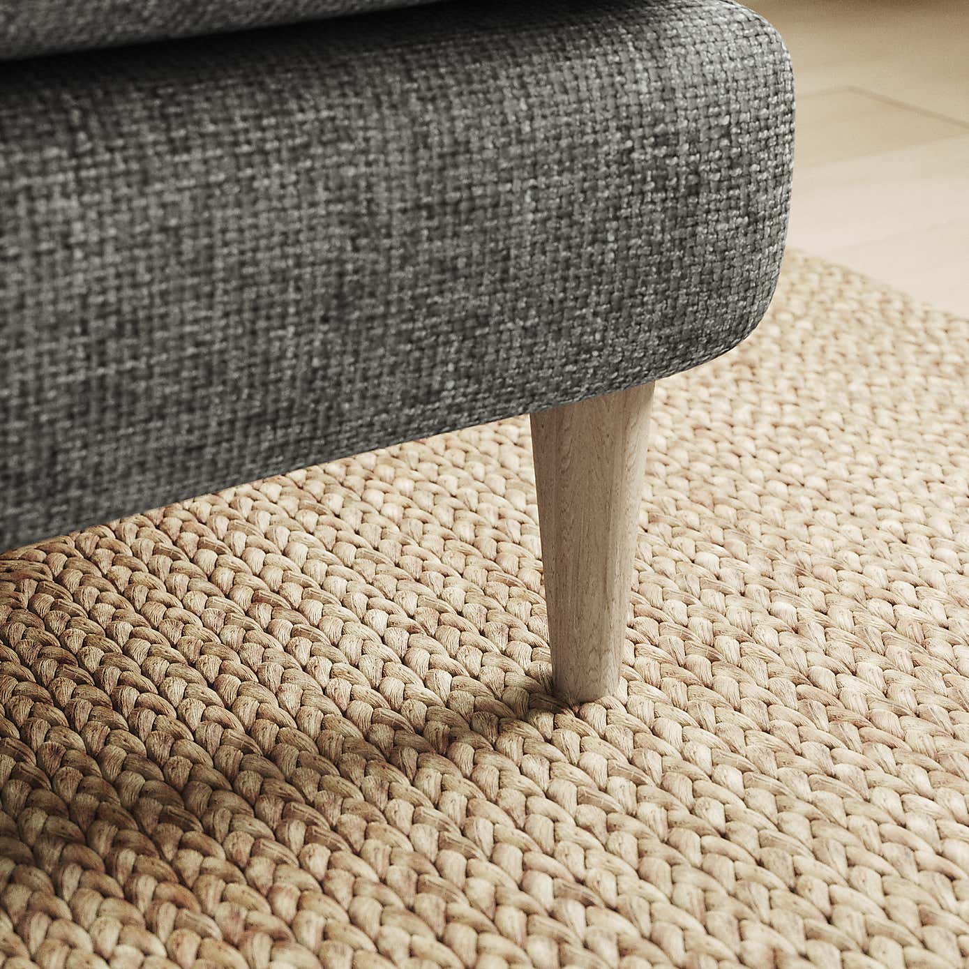 Sven Chunky Chenille Footstool