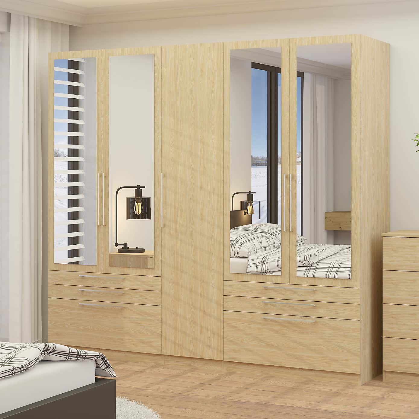 Foster 5 Door 6 Drawer Wardrobe