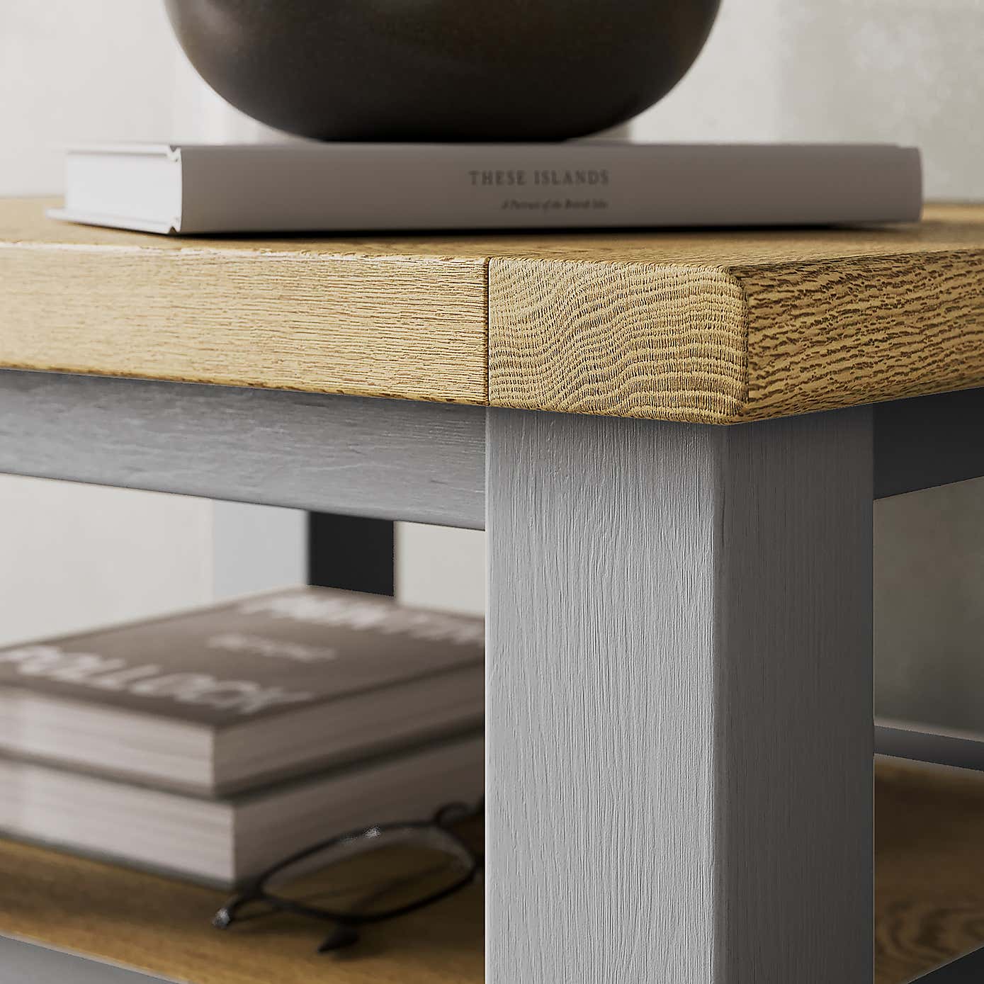 Olney 2 Drawer Bedside Stone