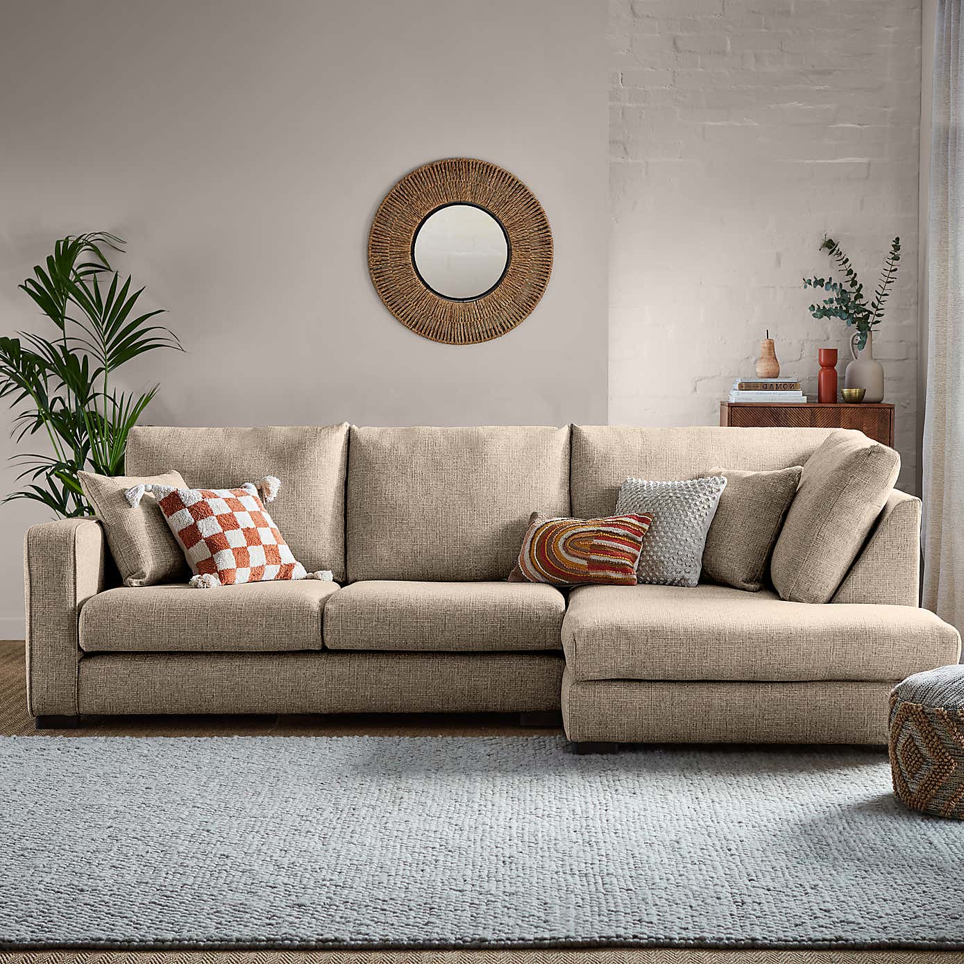 Carson Chunky Multi Weave Left Hand Corner Sofa