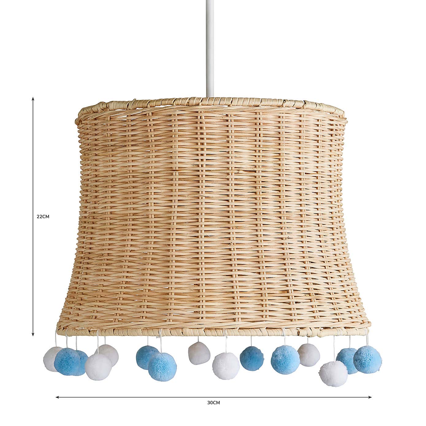 Fiesta Rattan Pom Pom Easy Fit Pendant Shade