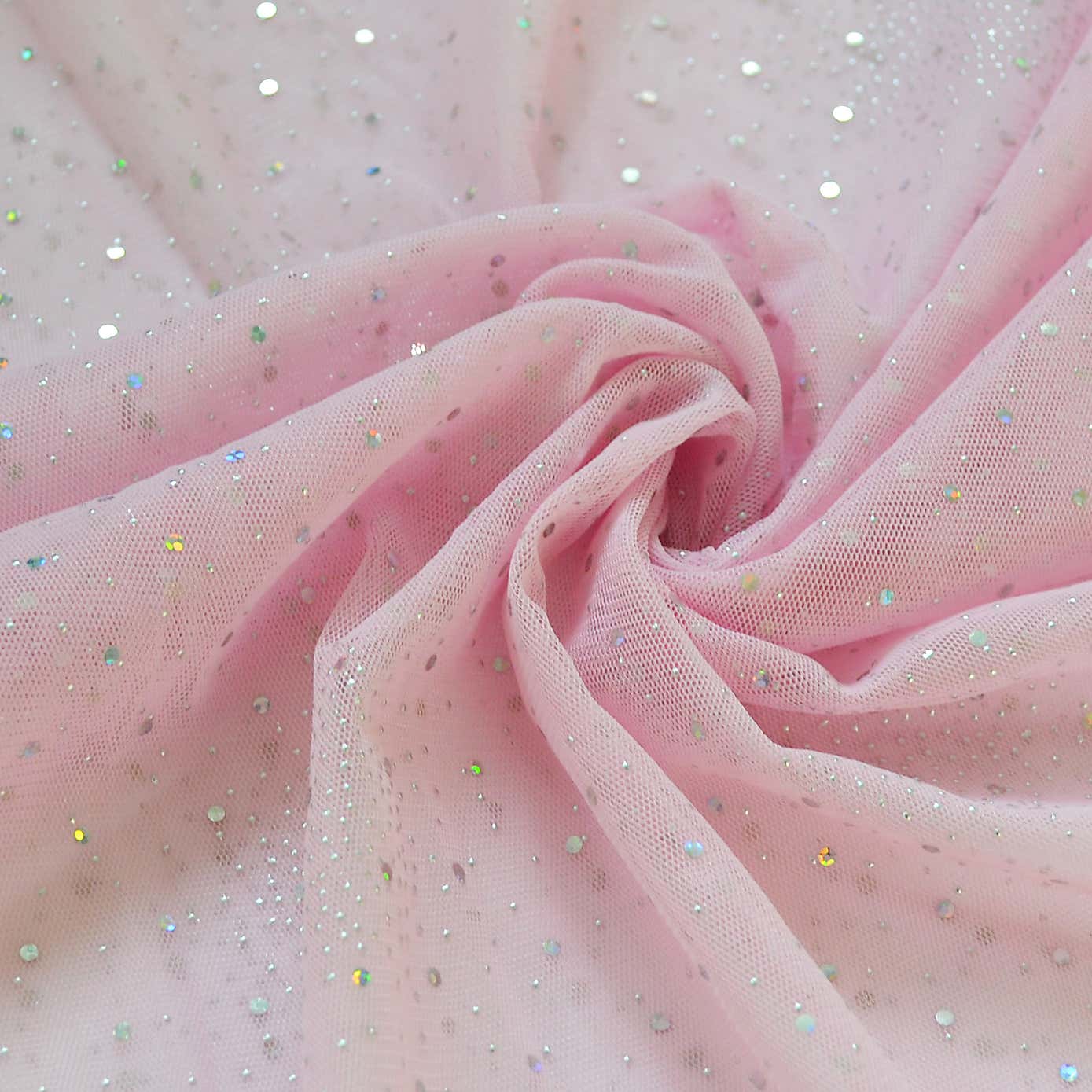 Sparkle Baby Pink Tulle Fabric