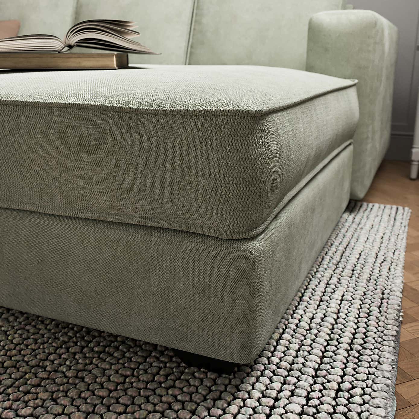 Claude Soft Tonal Chenille Corner Chaise Sofa