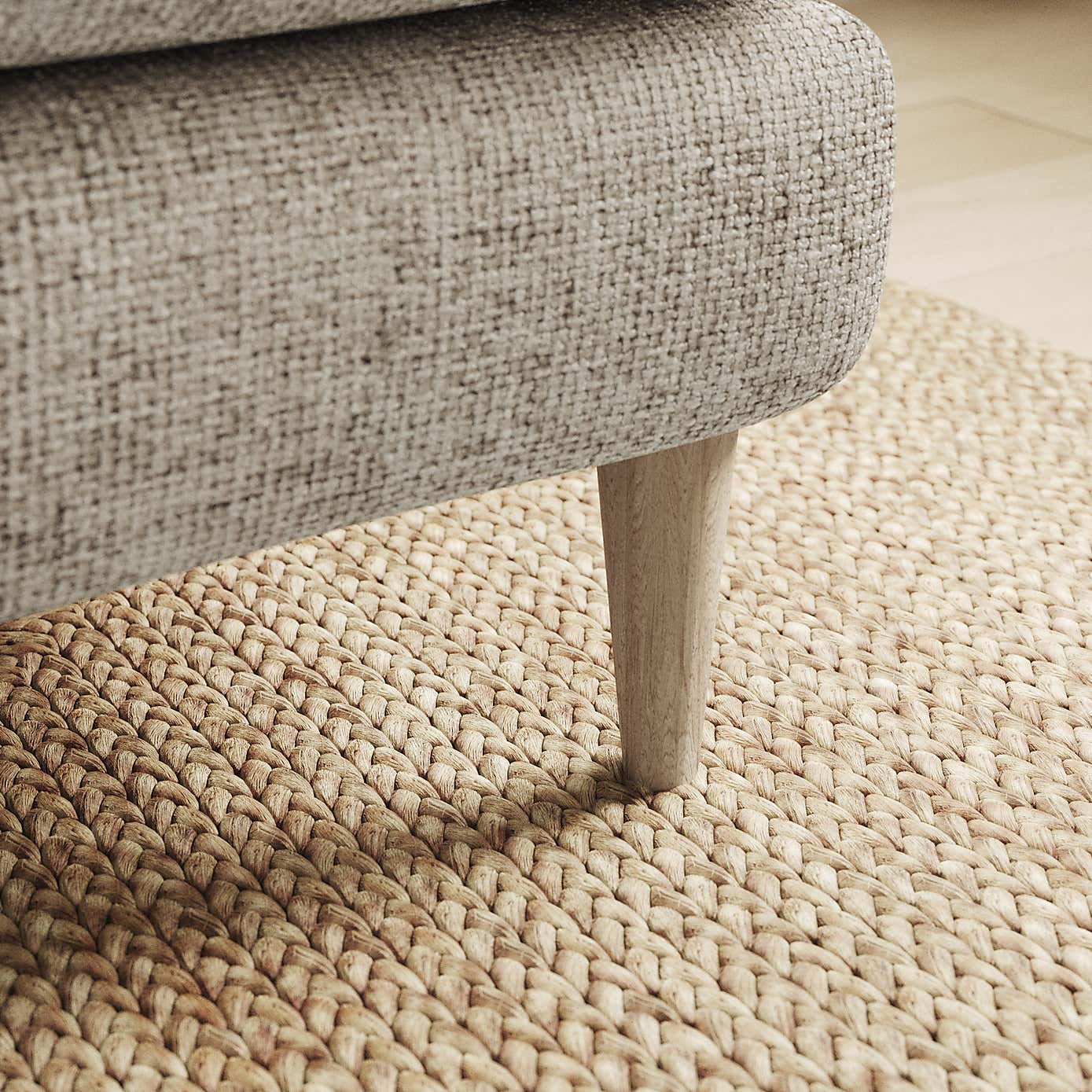 Sven Chunky Chenille Footstool