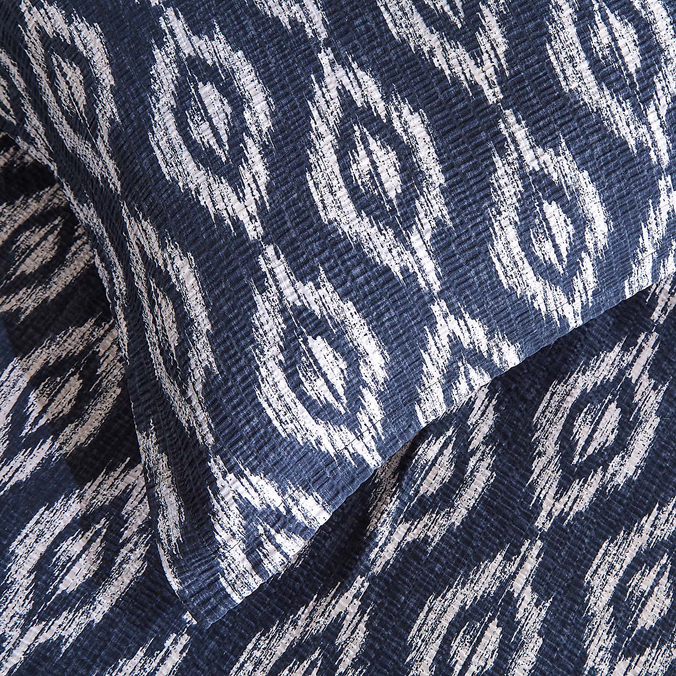 Ikat Seersucker Blue Oxford Pillowcase