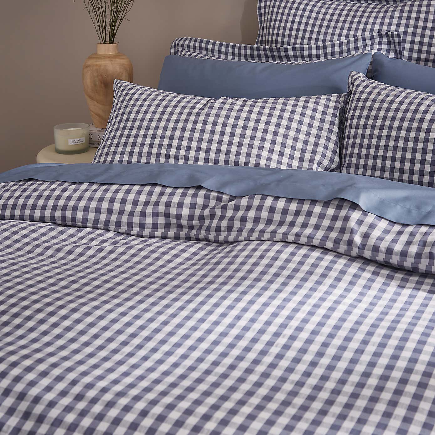Portloe Woven Gingham Duvet Cover & Pillowcase Set