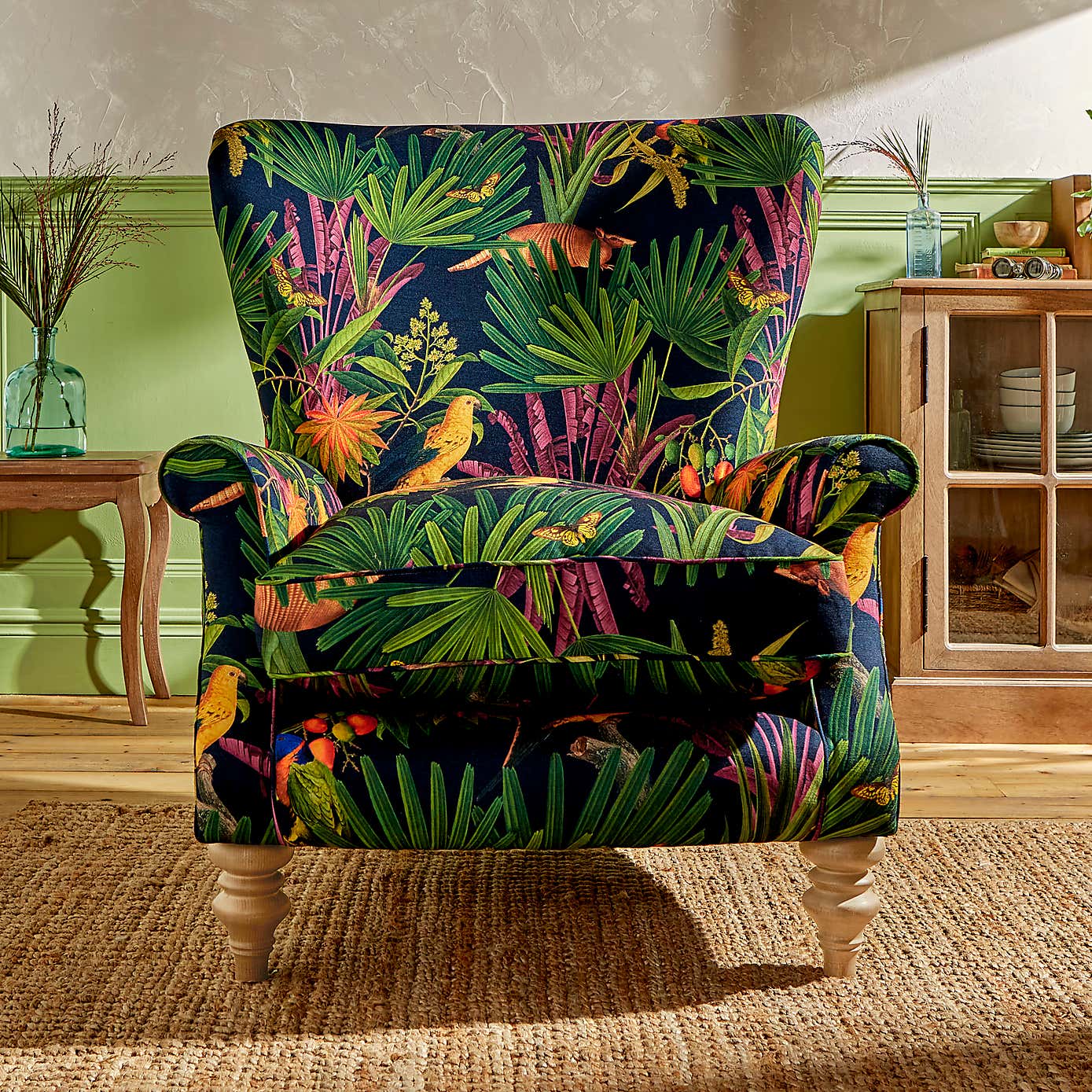 Charlbury Tropical Treasures Print Occasional Armchair
