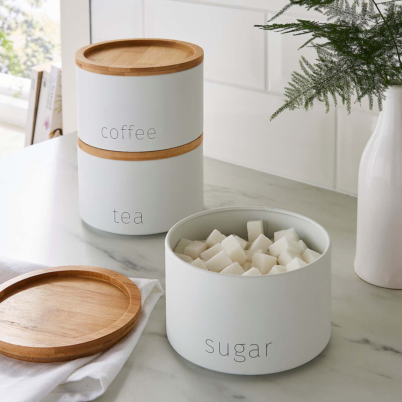 Stacking Tea Coffee Sugar Black