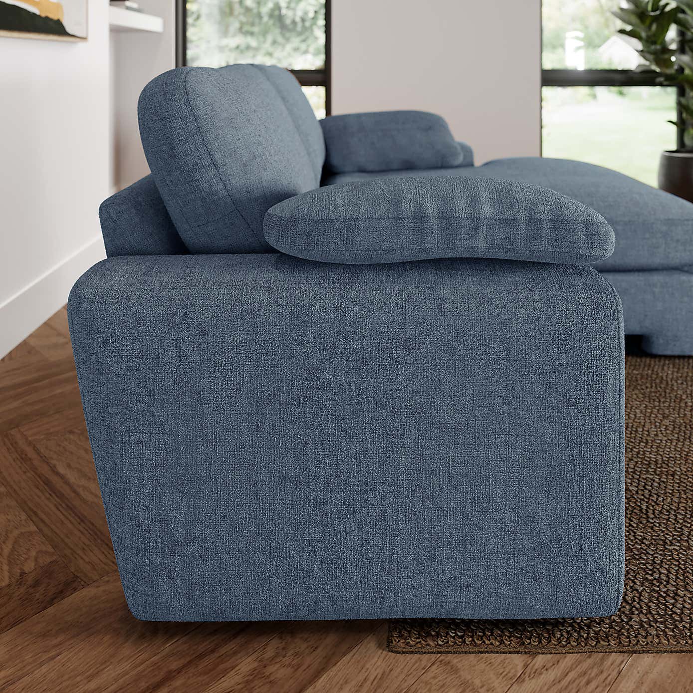 Magnus Soft Textured Chenille Corner Chaise Sofa