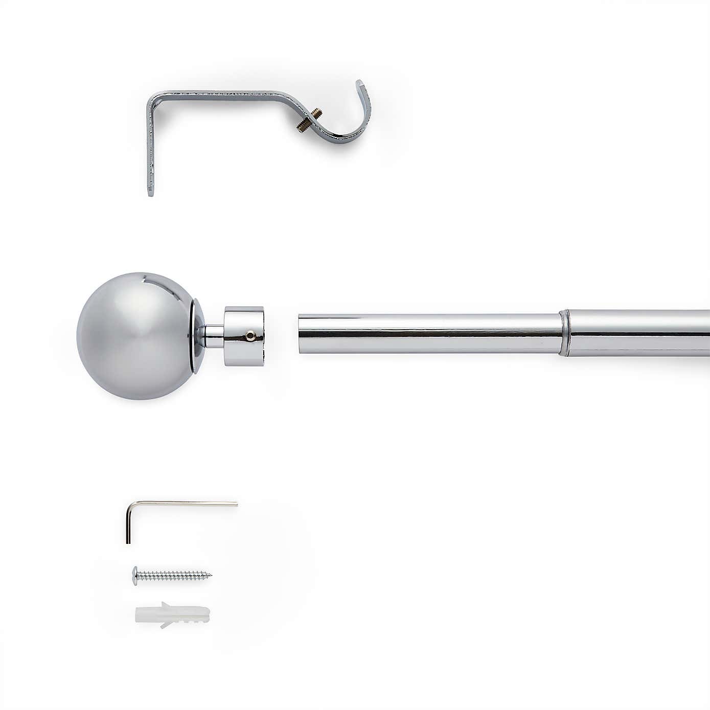 Globe Extendable Metal Eyelet Curtain Pole