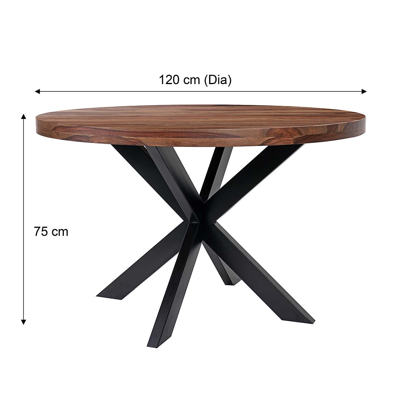 Indus Valley Logan 4 Seater Round Dining Table With 4 Logan Chairs