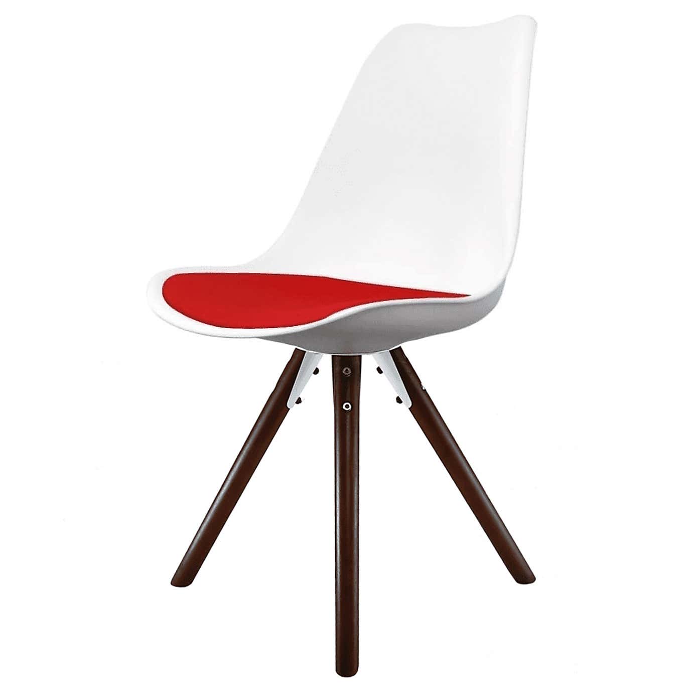 Fusion Living Soho White Plastic Dining Chair with Pyramid Legs