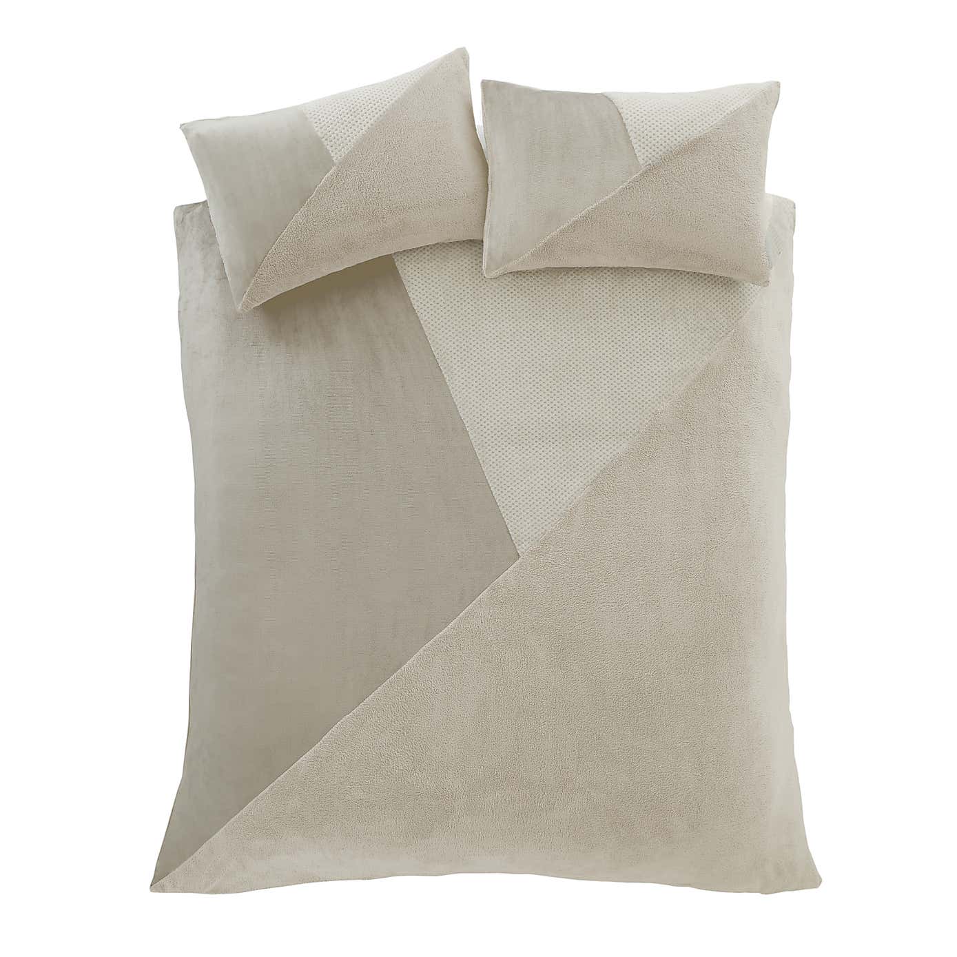 Catherine Lansfield Cosy Larsson Geo Fleece Duvet Cover and Pillowcase Set