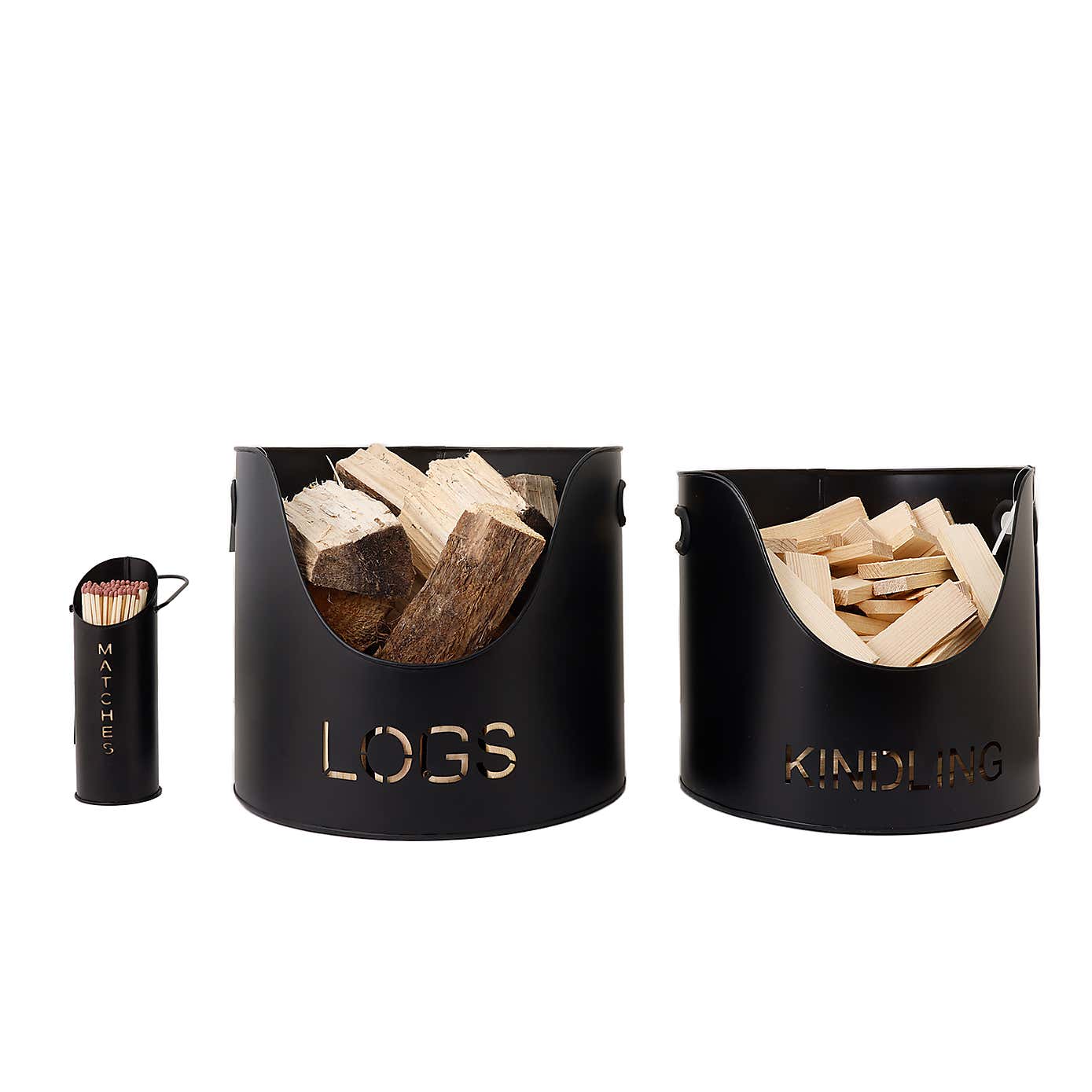 Snug - Fireside Hickory Iron 3 Piece Firewood Set