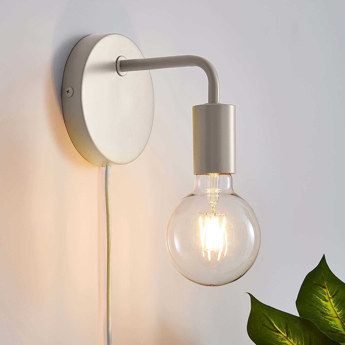 Grey Koppla Plug-in Wall Light