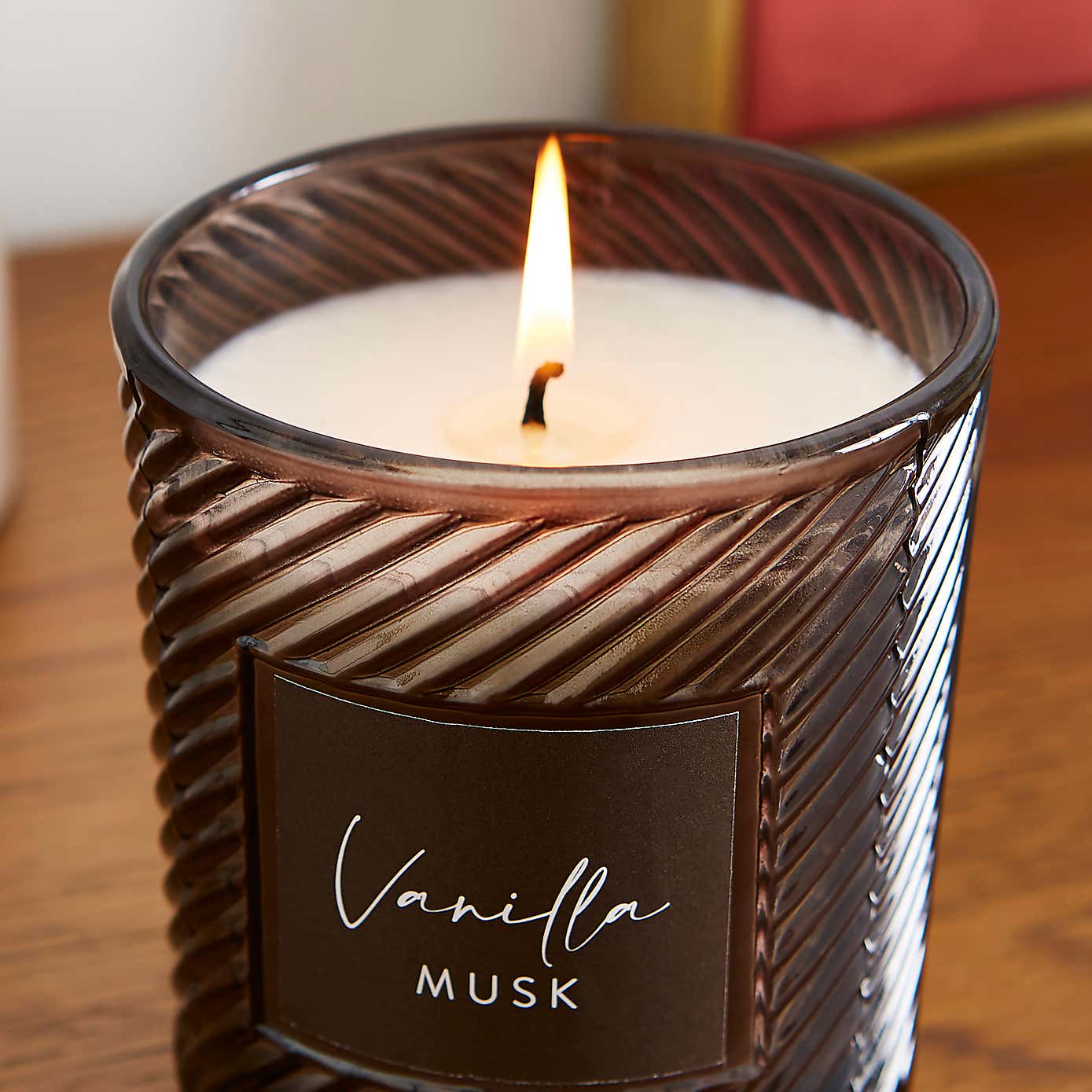 Vanilla Musk Twist Glass Candle