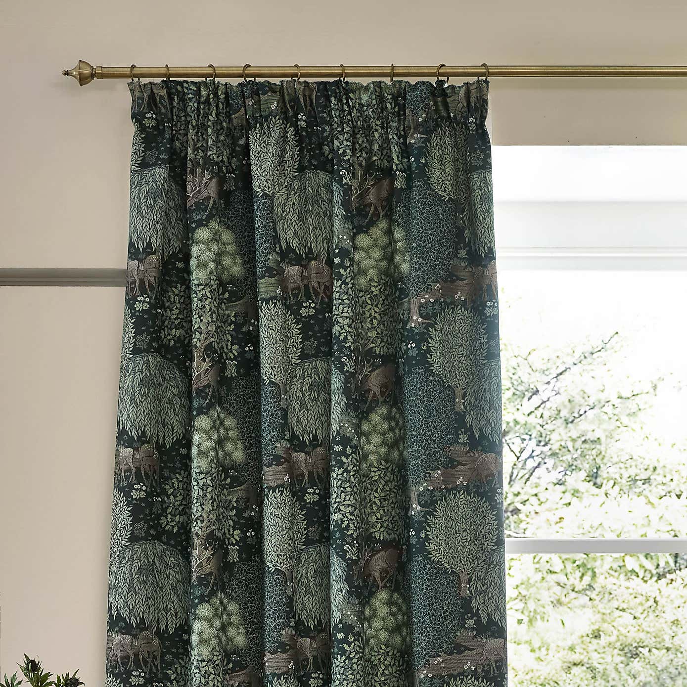 Morris & Co. The Brook Jacquard Pencil Pleat Curtains