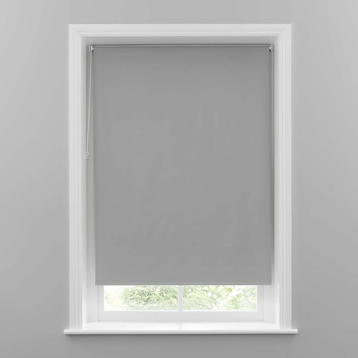 Grey Herringbone Blackout Roller Blind