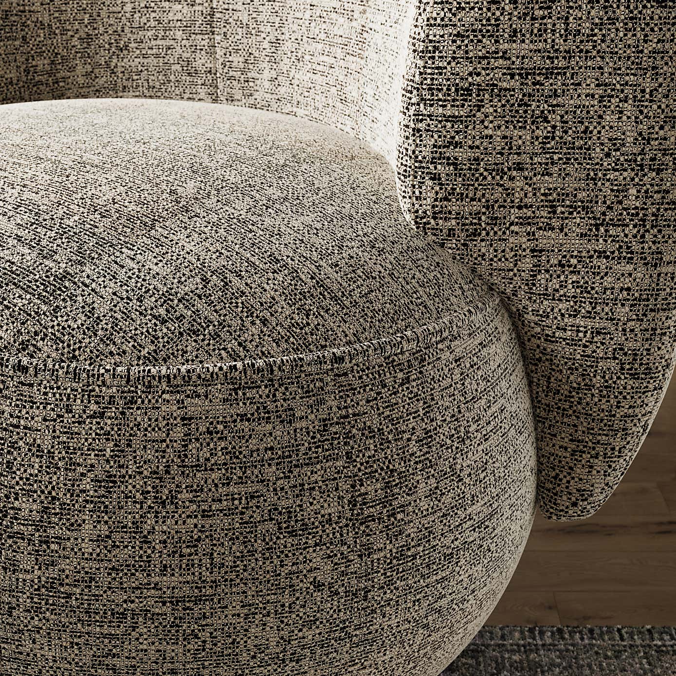 Lozenge Luxe Boucle Black Swivel Chair