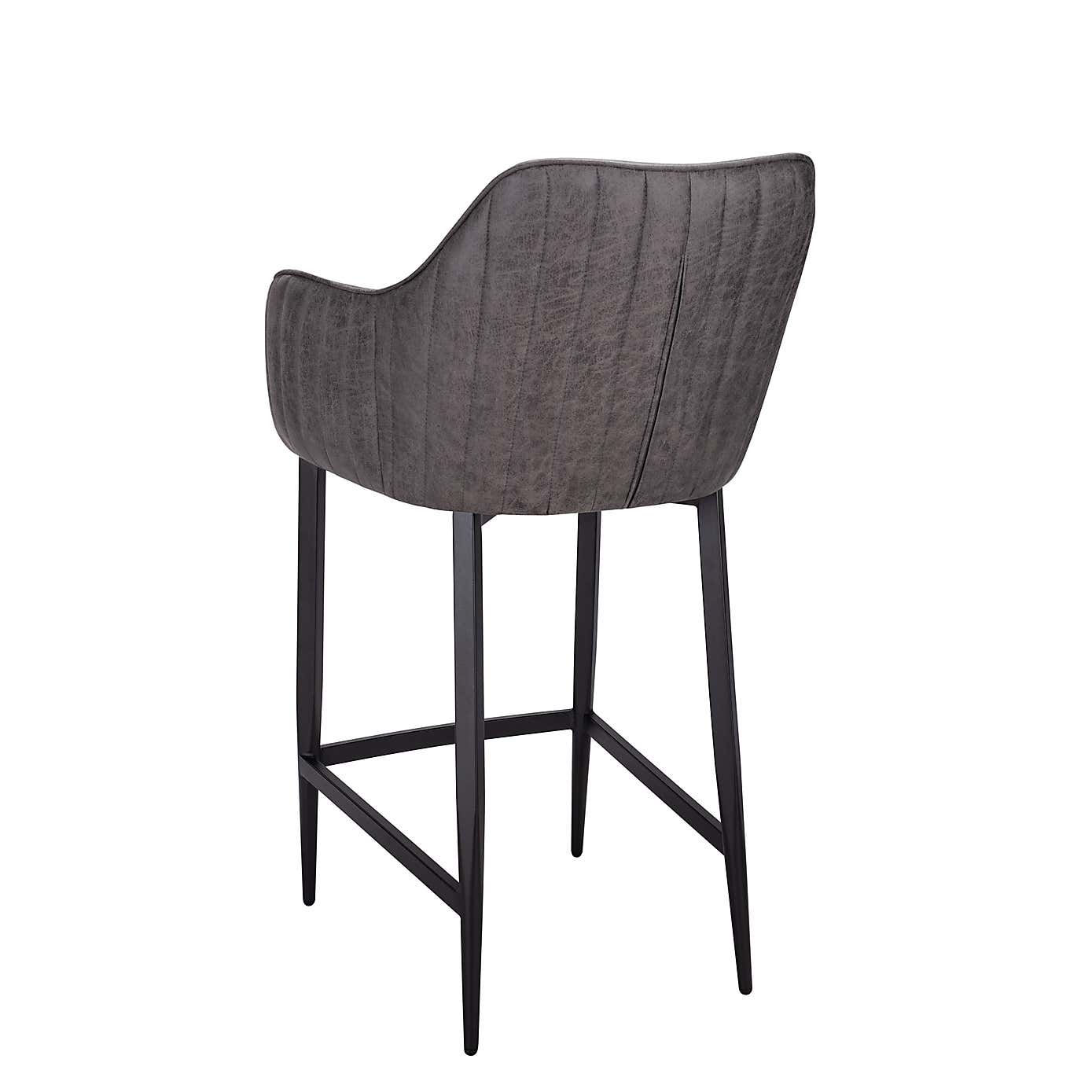 Indus Valley Logan Bar Stool, Faux Leather