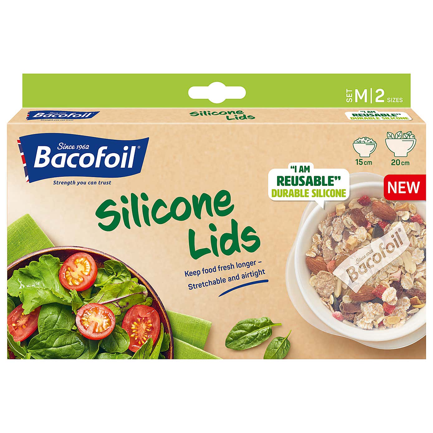 Set of 2 Bacofoil Medium Silicone Lids