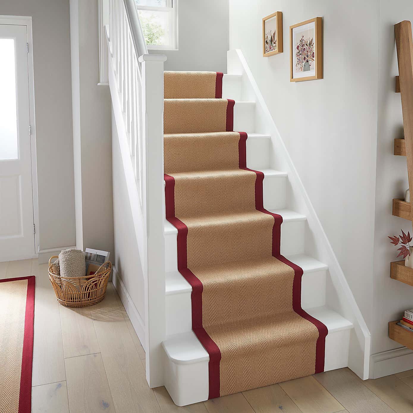 Herringbone Jute Border Stair Runner