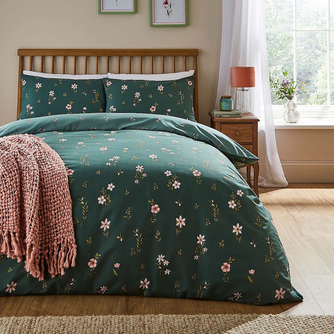 Elicia Floral Polycotton Duvet Cover & Pillowcase Set
