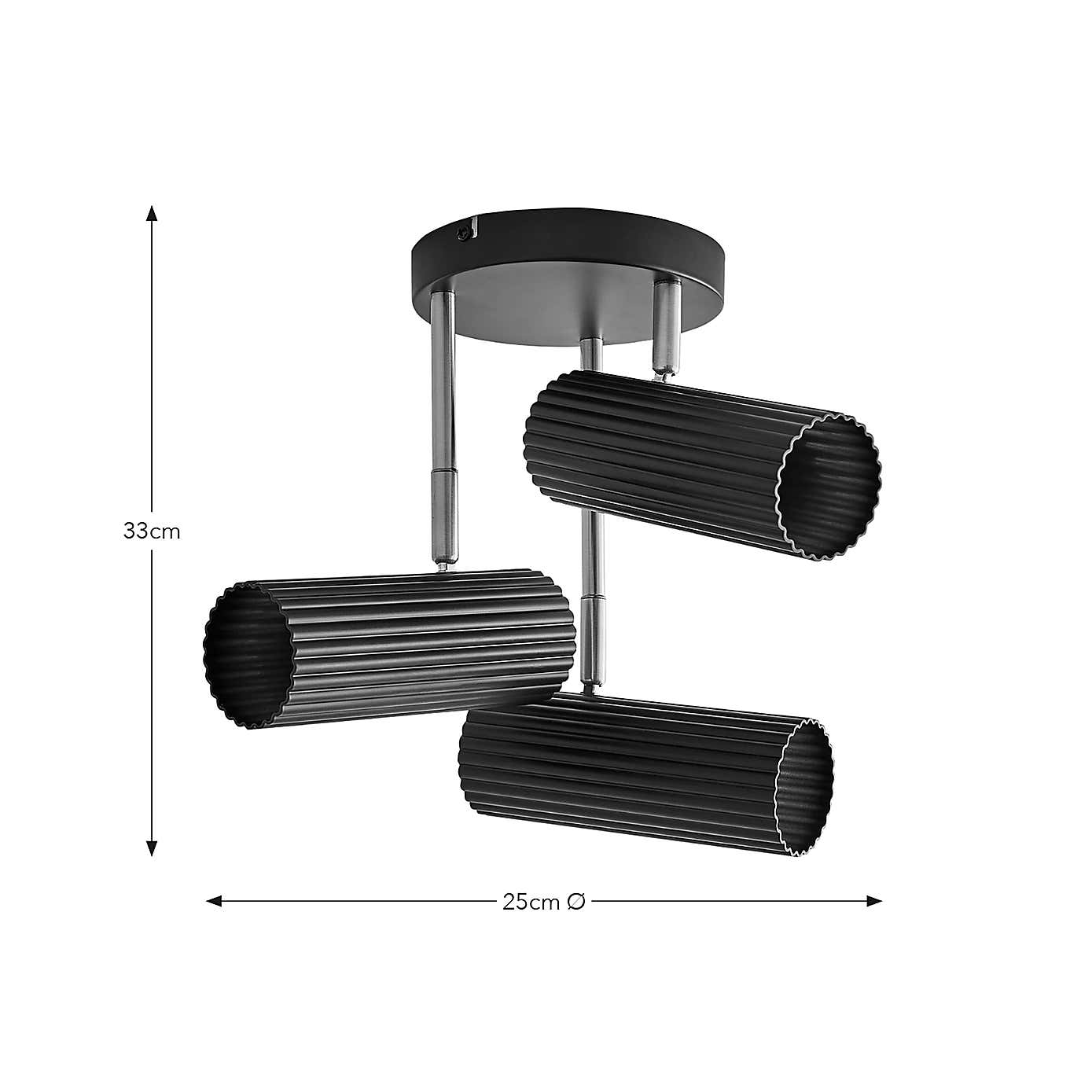 Georgi Industrial Ribbed 3 Light Adjustable Spotlight